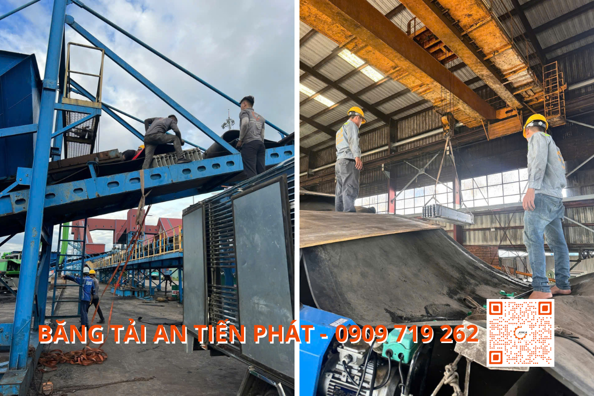 Ép nối nhiệt băng tải tại nhà máy 